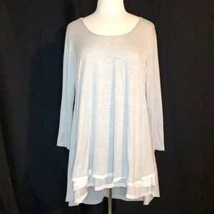 Umgee Gray Layered Flare Tunic